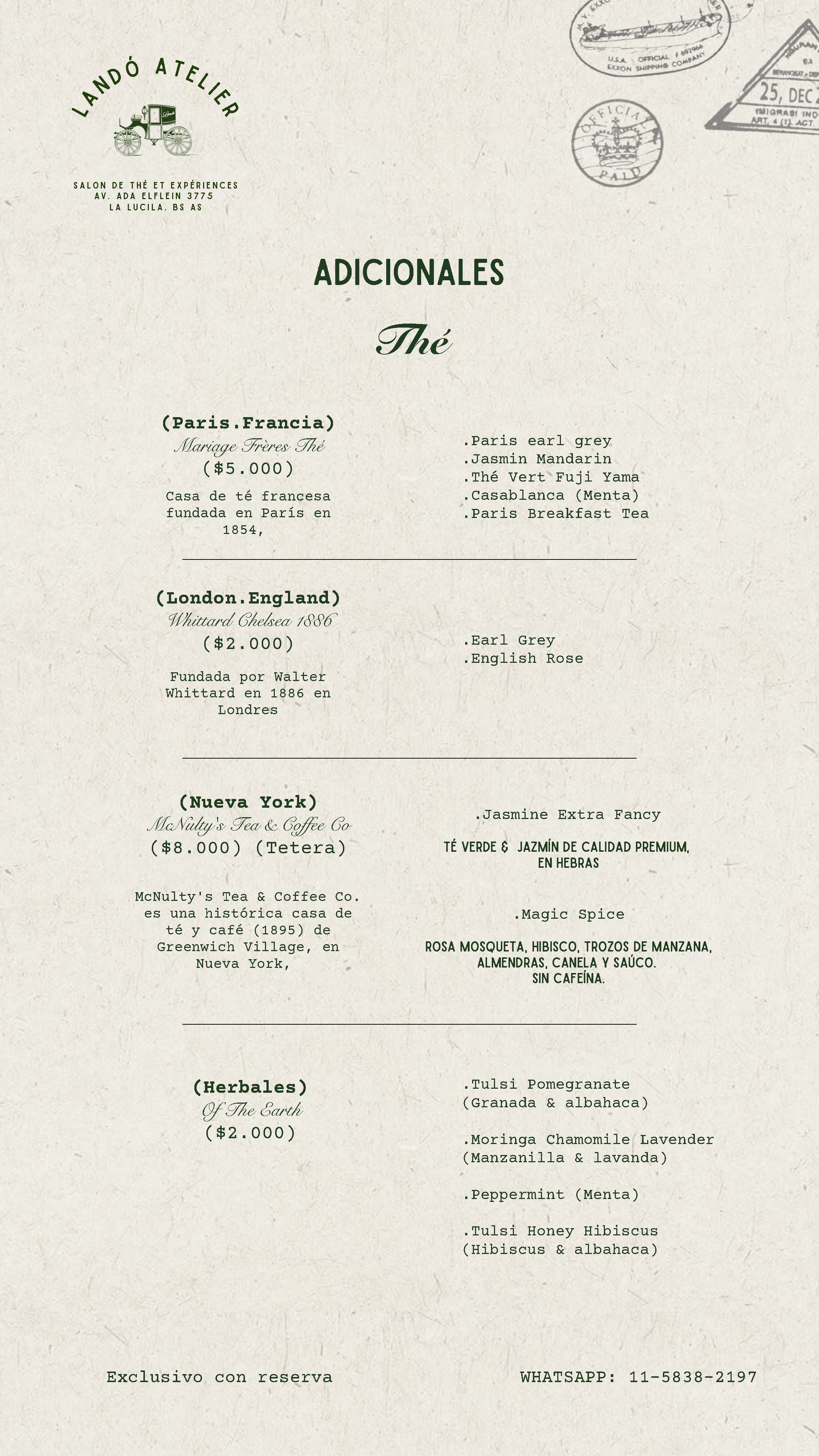 Menú Afternoon Tea · página 2