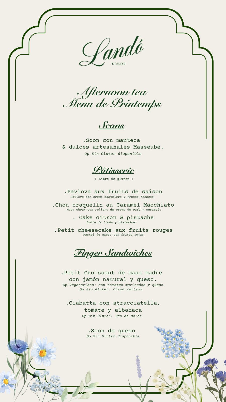 Menú Afternoon Tea · página 2