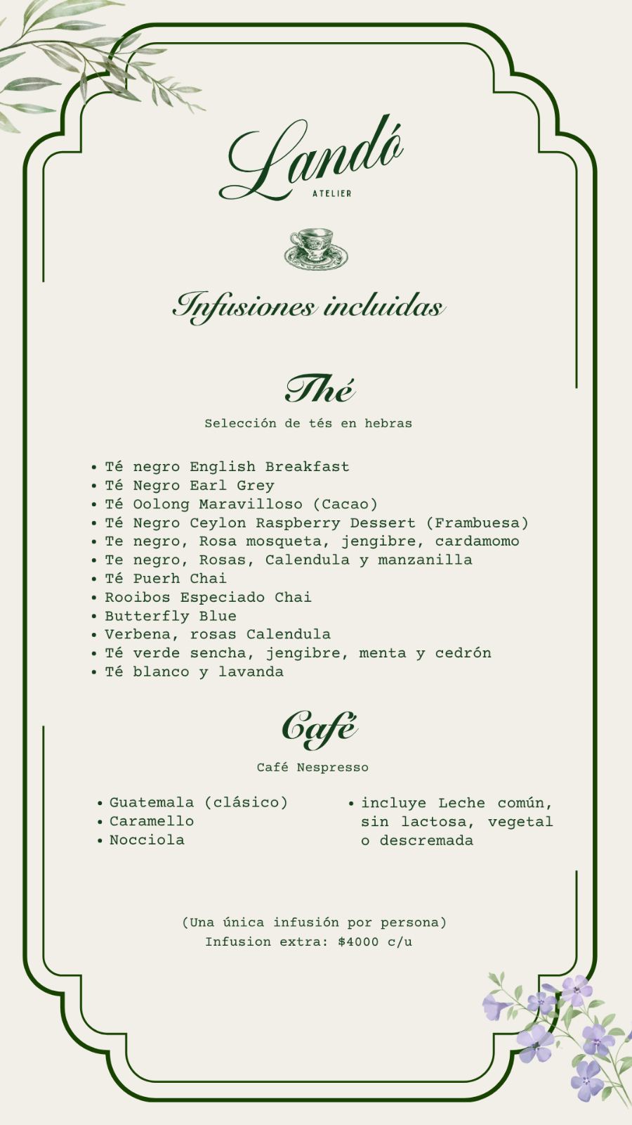 Menú Afternoon Tea · página 3