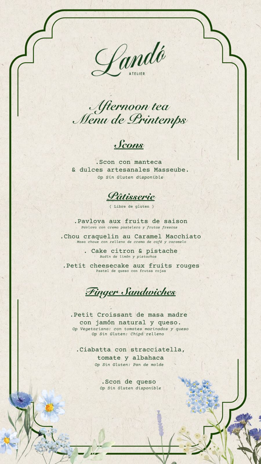 Menú Salón Privé · página 2